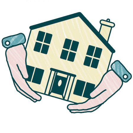 Bright house with a parachute, symbolizing home protection and foreclosure assistance services.