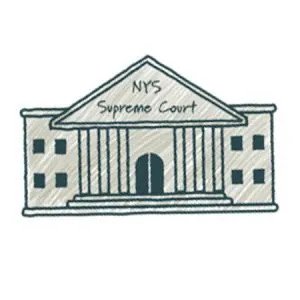NYS Supreme Court building illustration in Long Island, NY.
