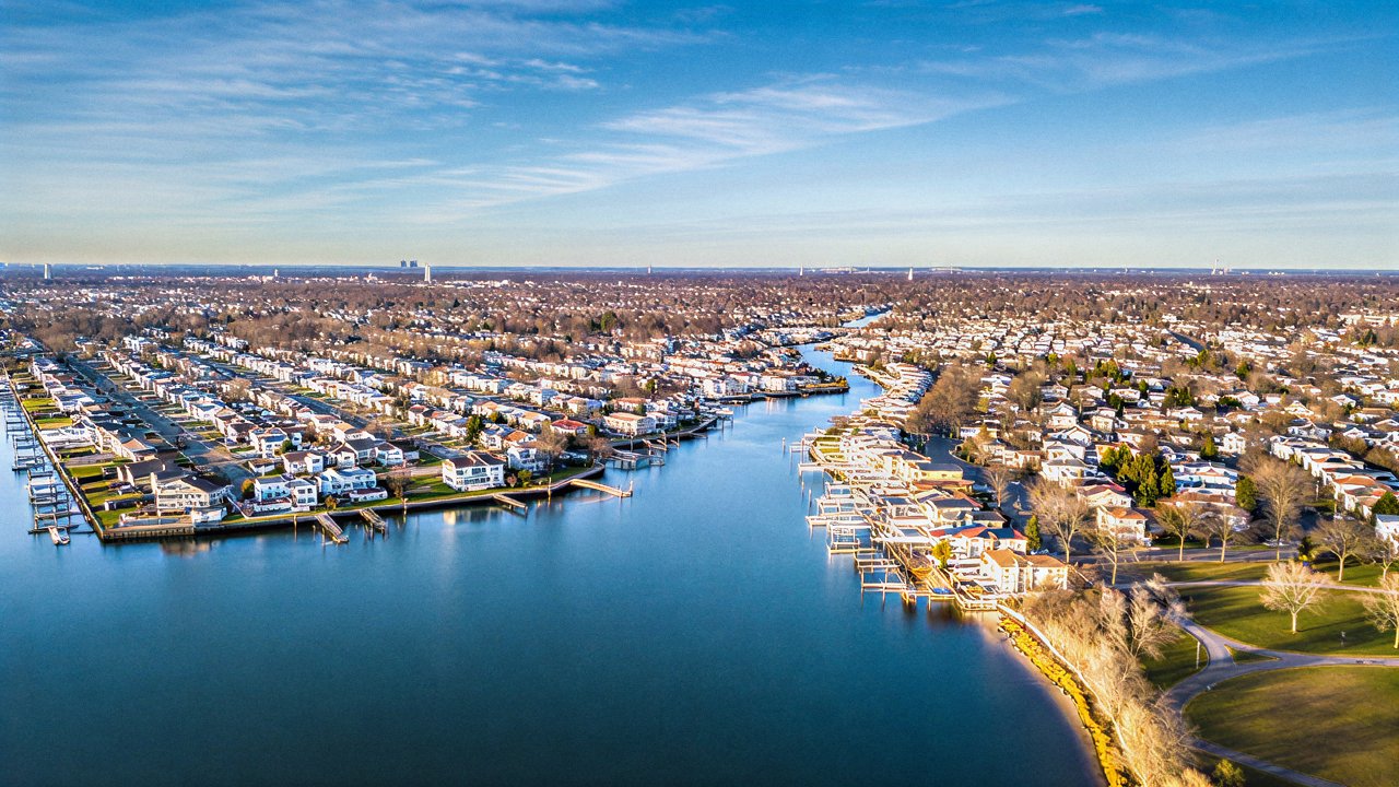 Aerial view of Long Island, NY